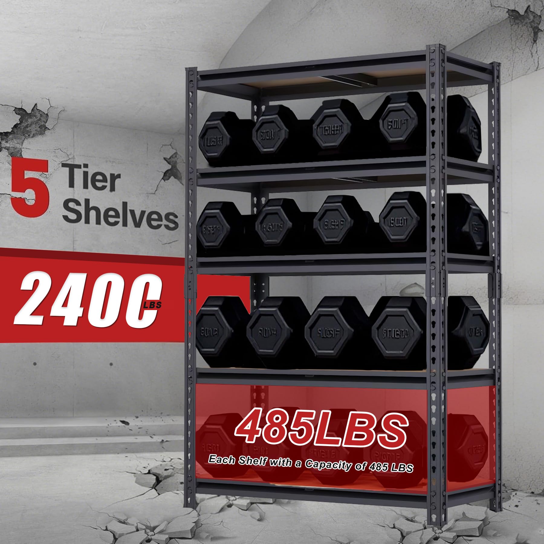 Amazon.com: SAMRELAX 5-Tier Storage Shelves, 2PCS Garage Shelving